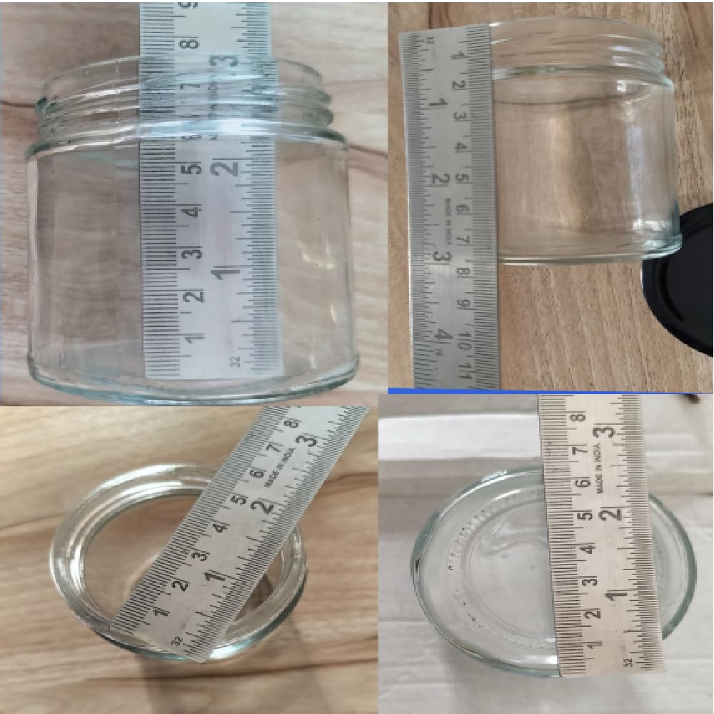 BIG CART 200Ml Glass Jars With Metal Lids, Clear Round Candle Making Jars- Empty Food Storage Containers, Mason Canning Jar For